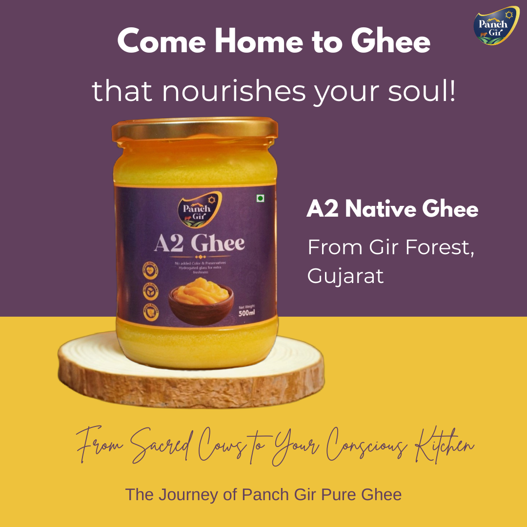 PanchGir A2 Gir Cow Ghee | Traditional Bilona Method | Pure Desi Cultured Ghee