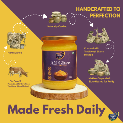 PanchGir A2 Gir Cow Ghee | Traditional Bilona Method | Pure Desi Cultured Ghee