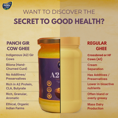 PanchGir A2 Gir Cow Ghee | Traditional Bilona Method | Pure Desi Cultured Ghee